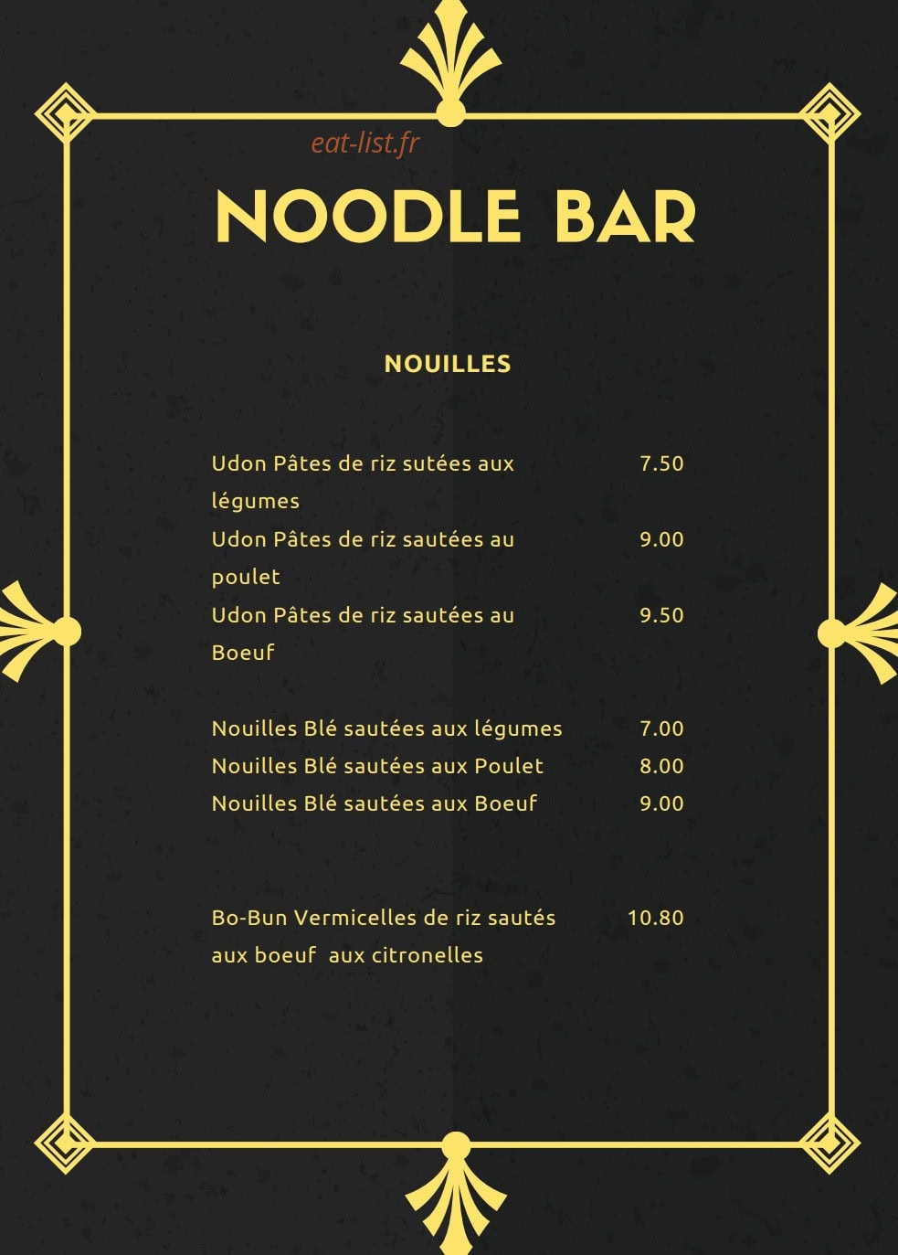 Bar Royal — carte page 2