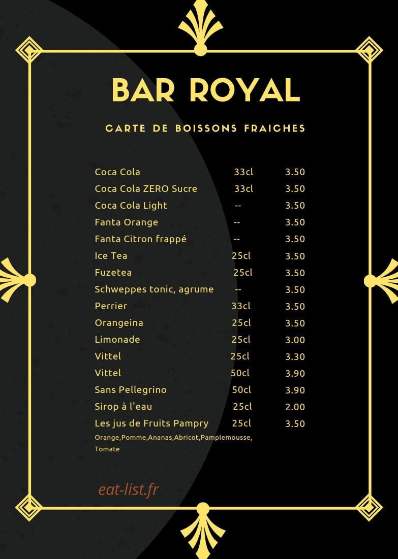 Bar Royal — carte page 10