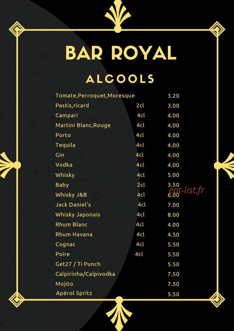Bar Royal — carte page 7