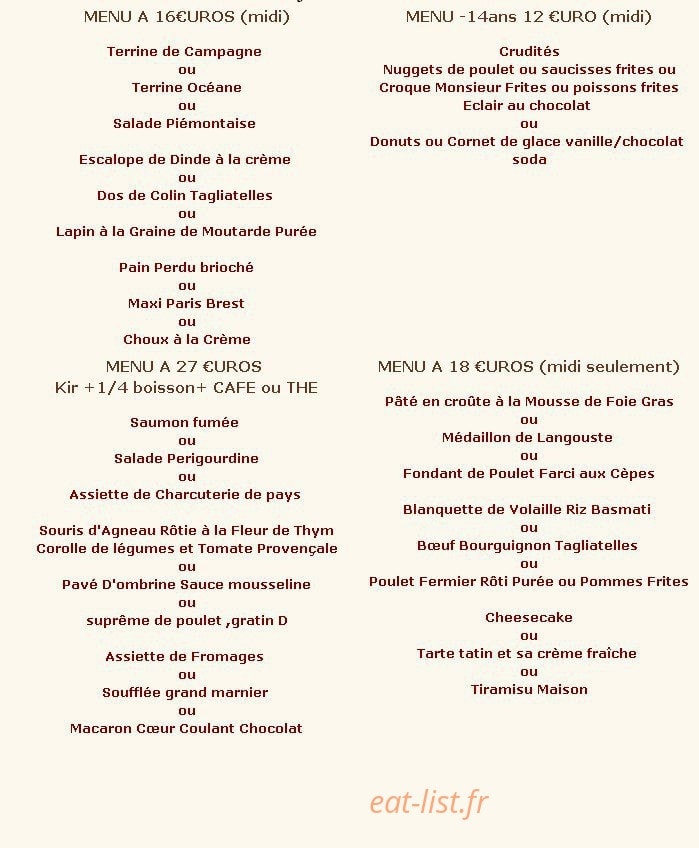 Brasserie du musée — carte page 6