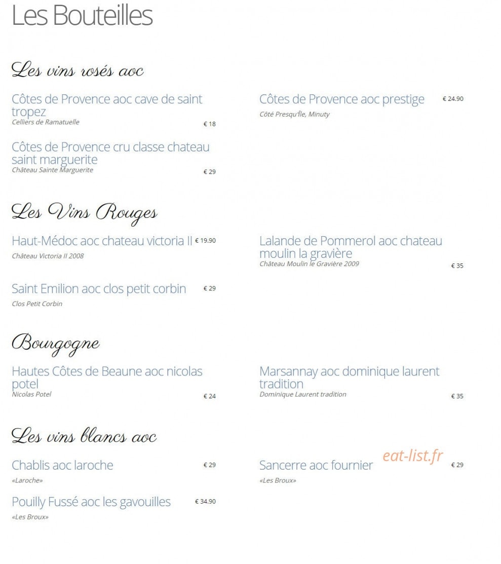 Café Bleu Roi — carte page 4