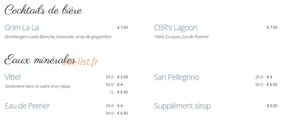 Café Bleu Roi — carte page 9