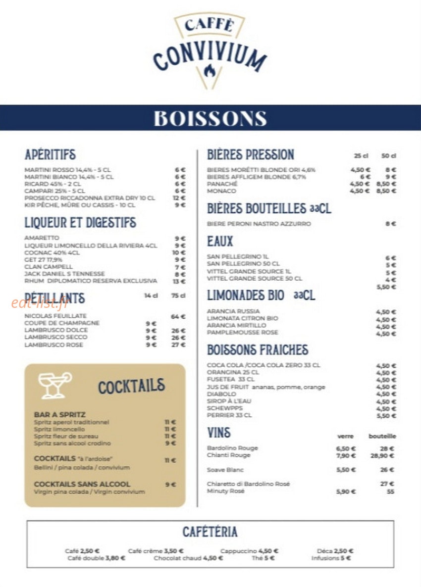 Caffe convivium — carte page 3