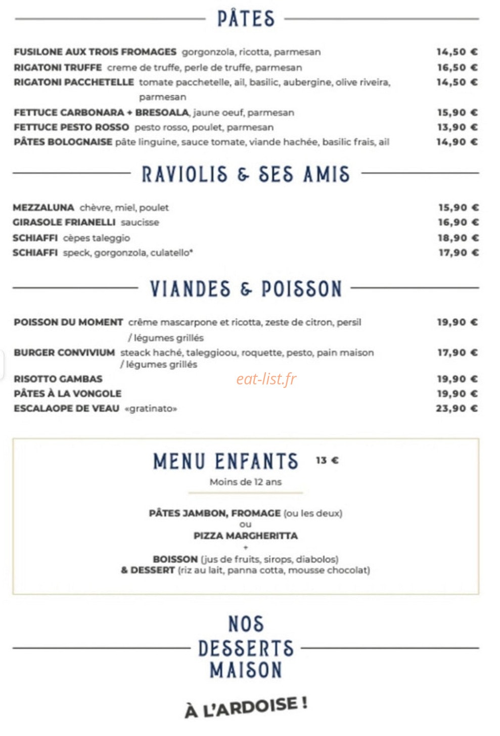 Caffe convivium — carte page 2