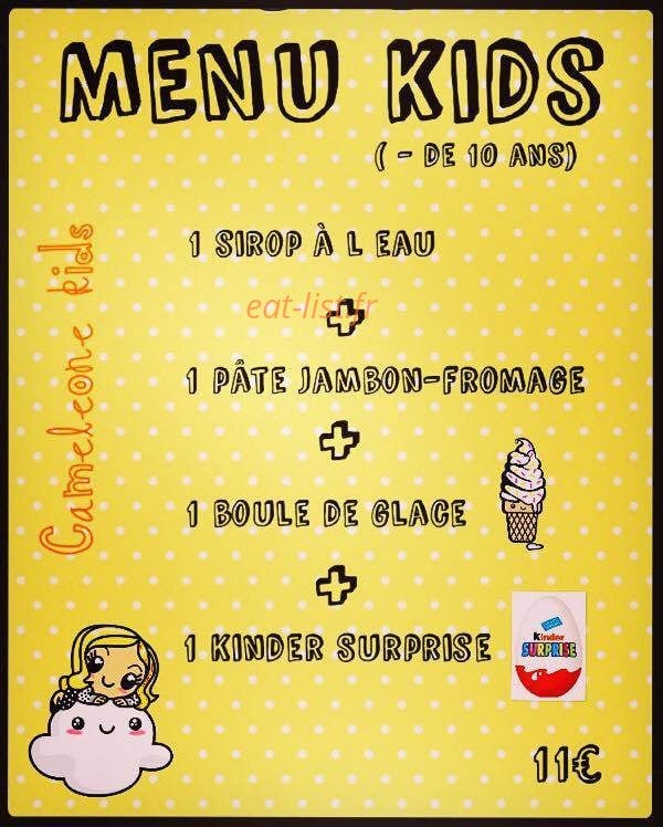 Cameleone Cafe — carte page 1