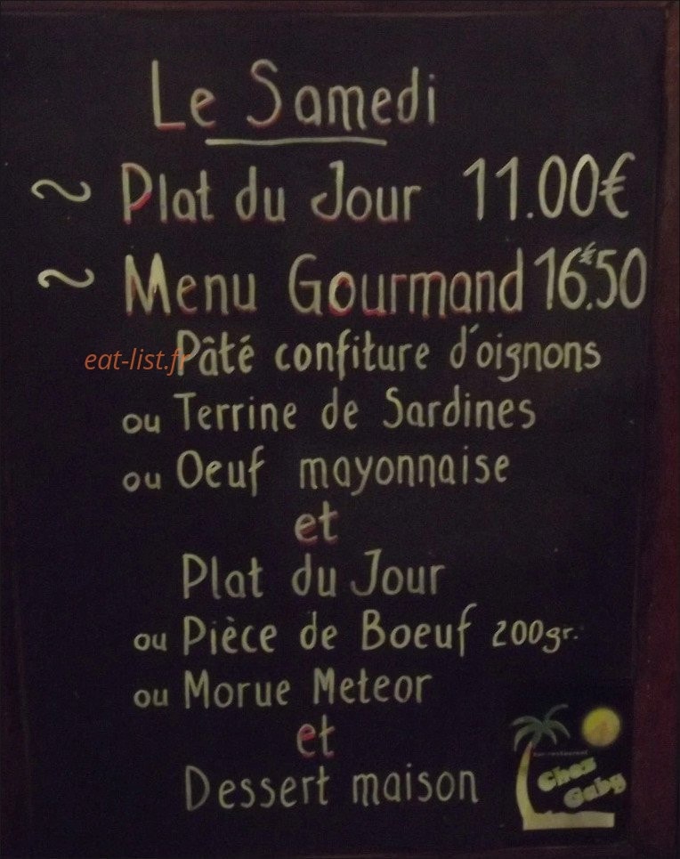 Chez Gaby — carte page 2