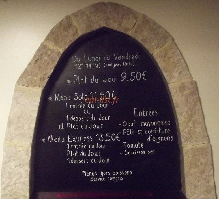 Chez Gaby — carte page 1