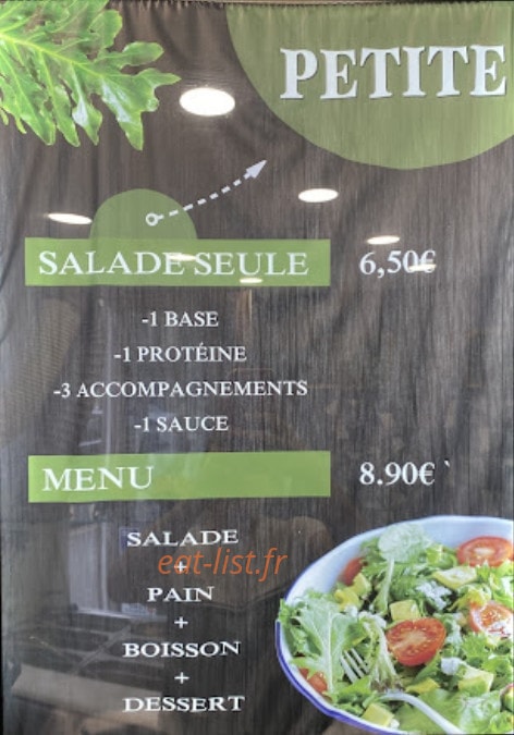 Côté Salade — carte page 1