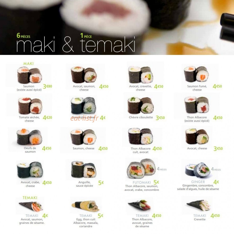 Côté Sushi — carte page 14