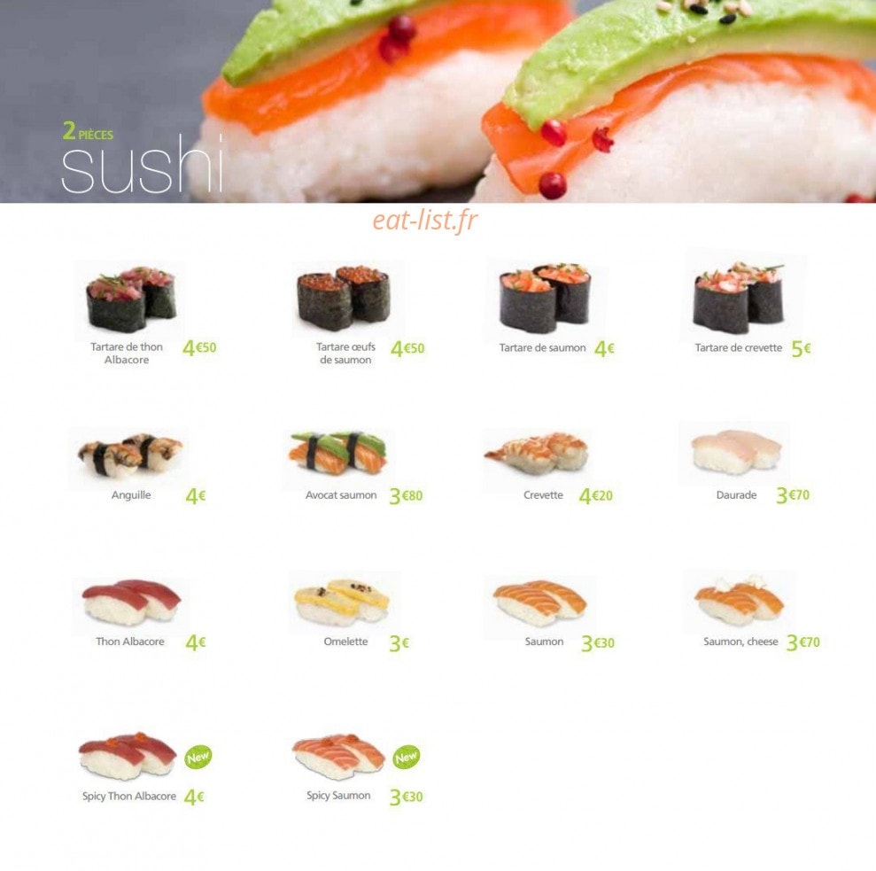 Côté Sushi — carte page 15