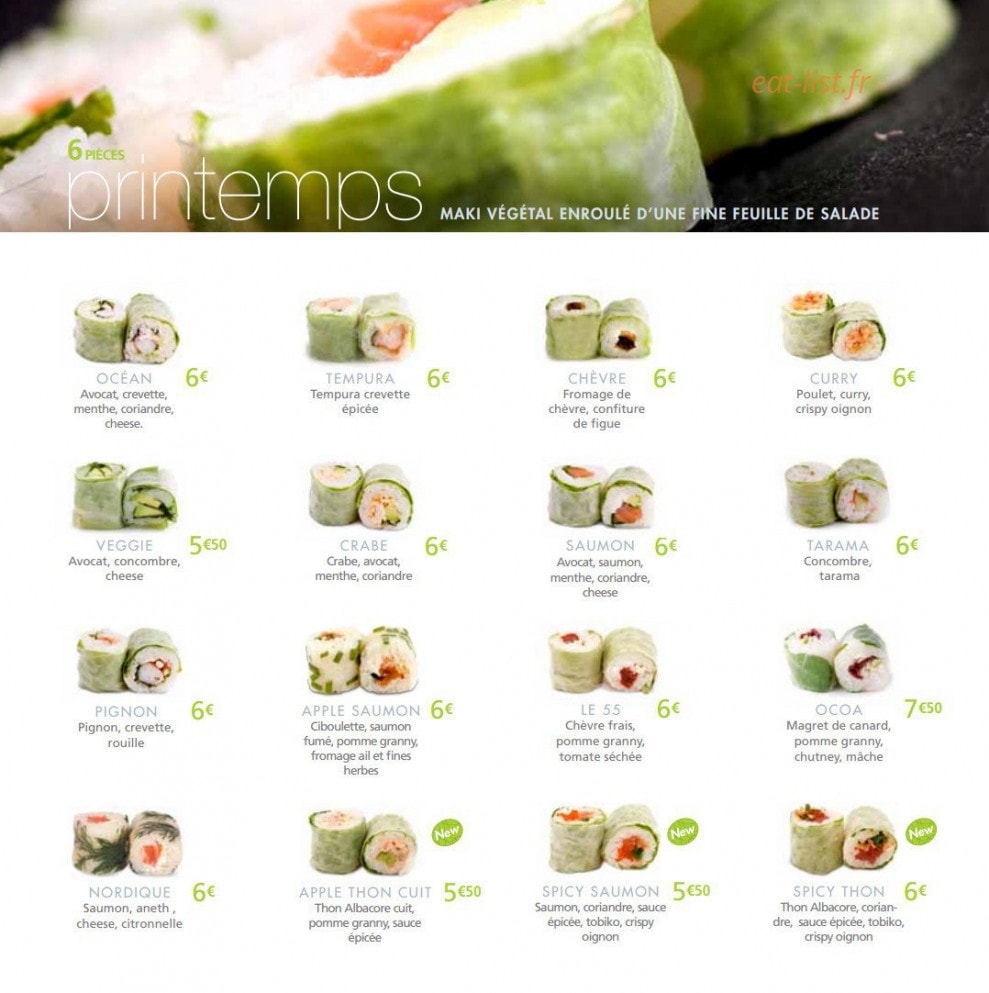 Côté Sushi — carte page 13