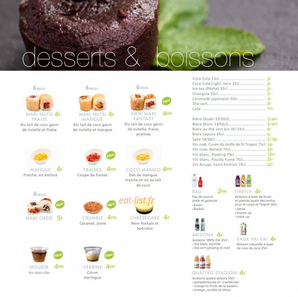 Côté Sushi — carte page 22