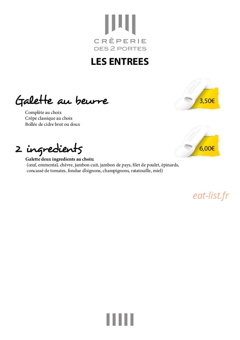 Crêperie des 2 portes — carte page 3