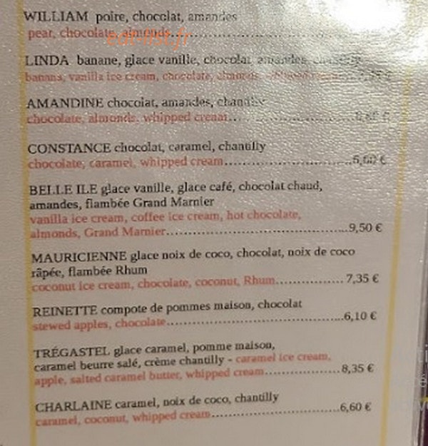 Crêperie Satory — carte page 2
