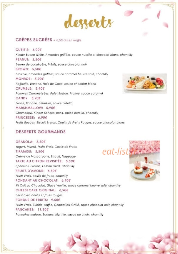 Cutie's Crêpe — carte page 2