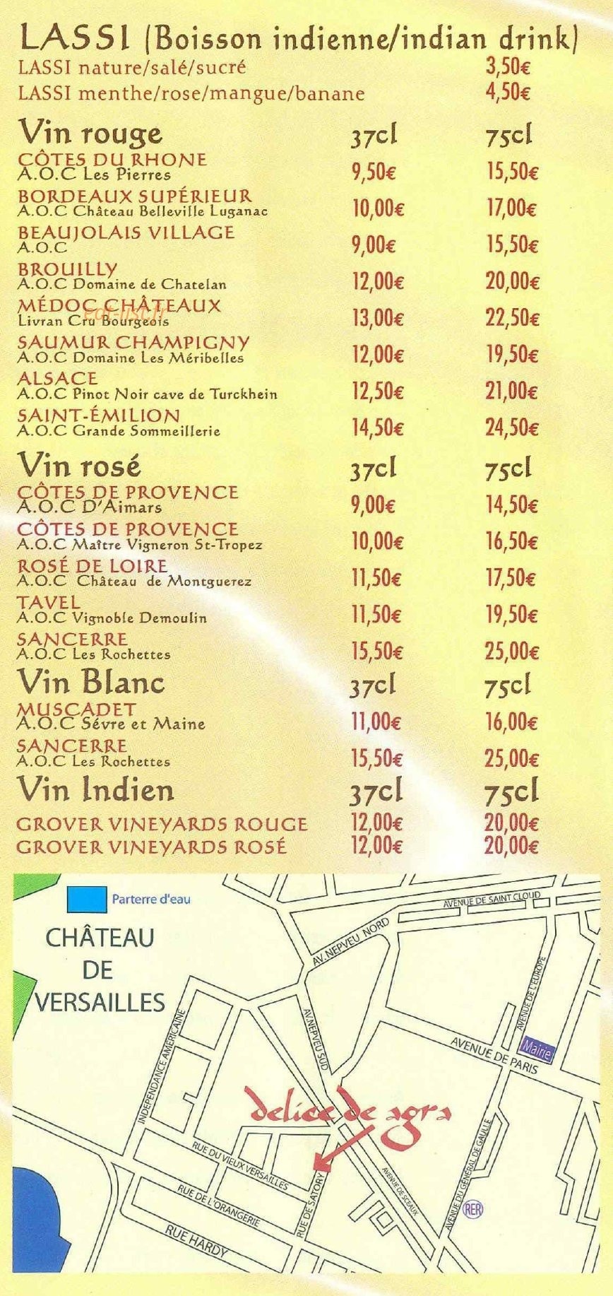 Délice de Agra — carte page 6
