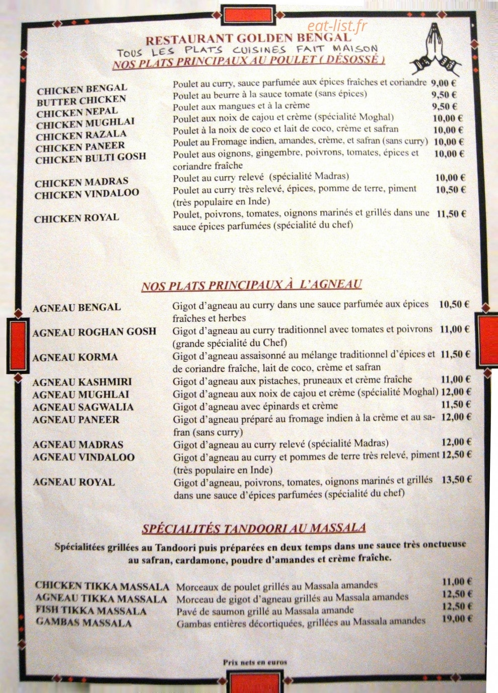 Golden Bengal — carte page 4