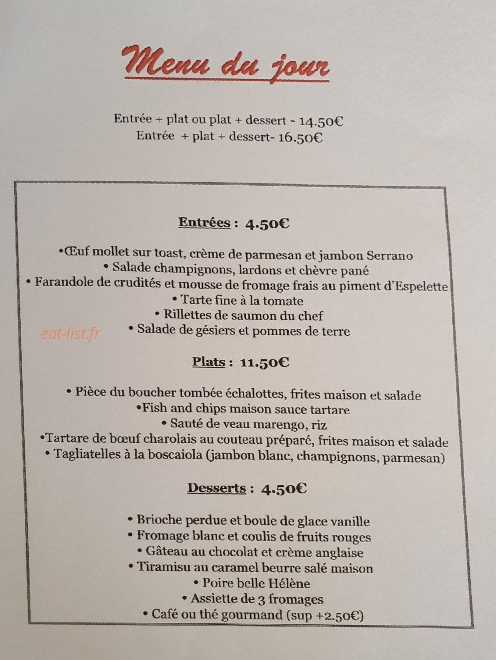 L'assiette du club — carte page 2
