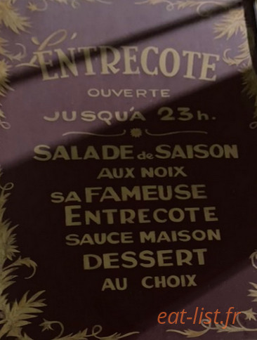 L'entrecôte 2 — carte page 1