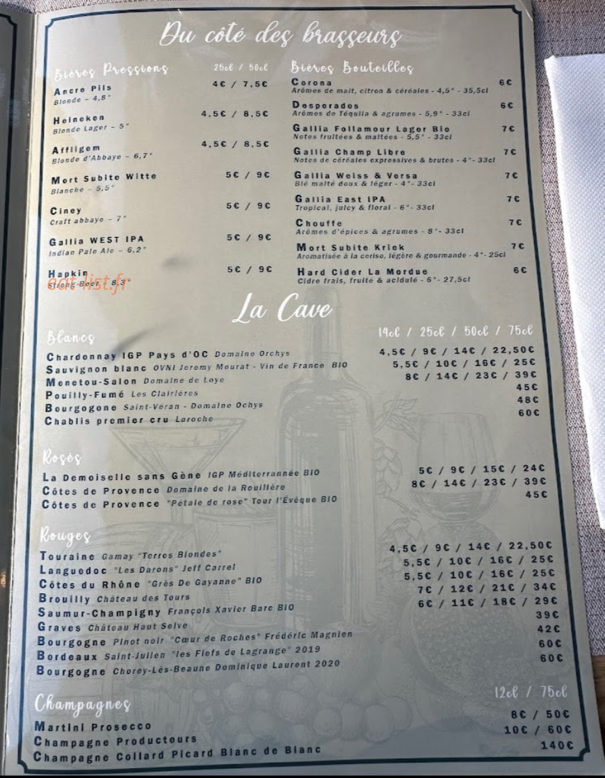 La Civette Du Parc — carte page 3