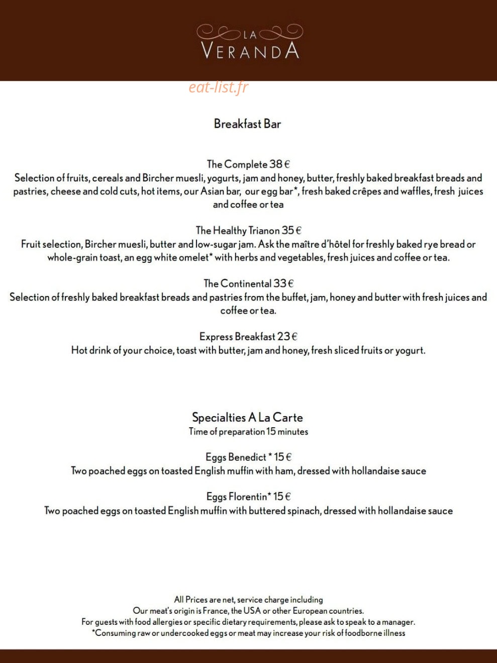 La veranda — carte page 1