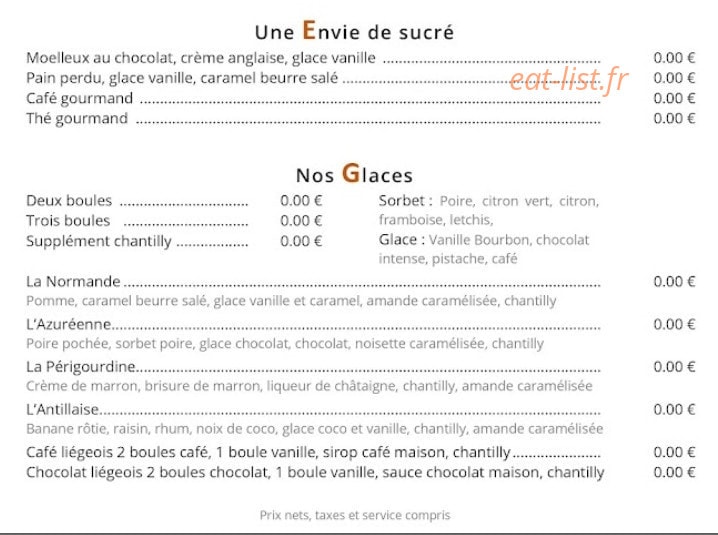 Le Bar à Crêpes — carte page 3