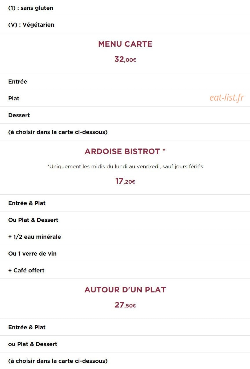 Le boeuf à la mode — carte page 1
