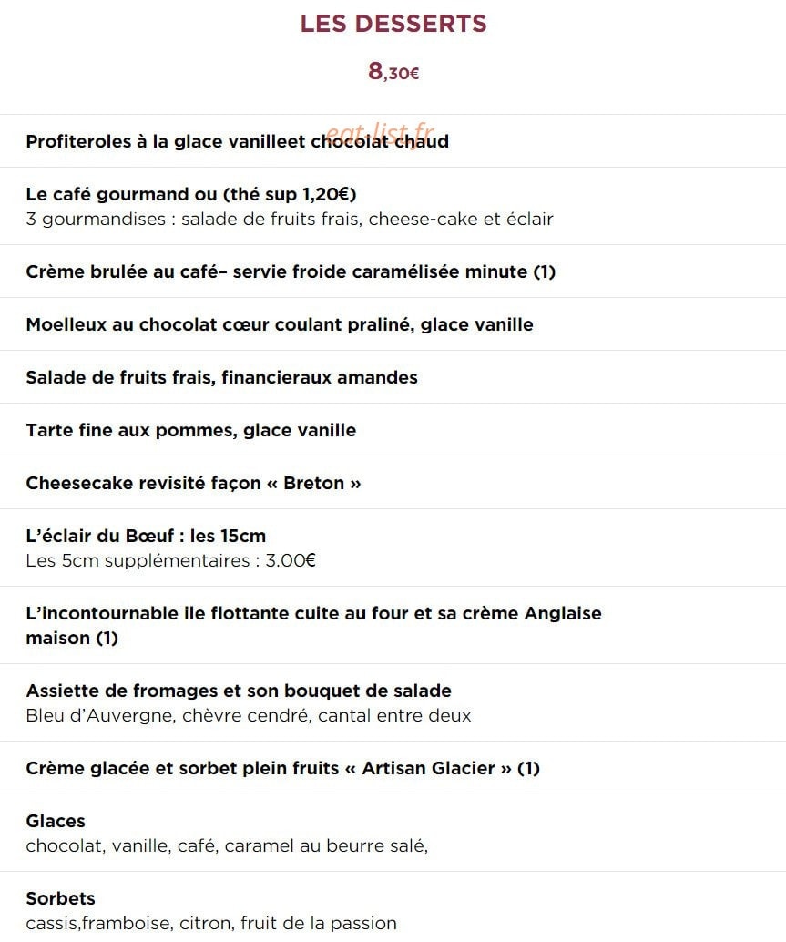 Le boeuf à la mode — carte page 4
