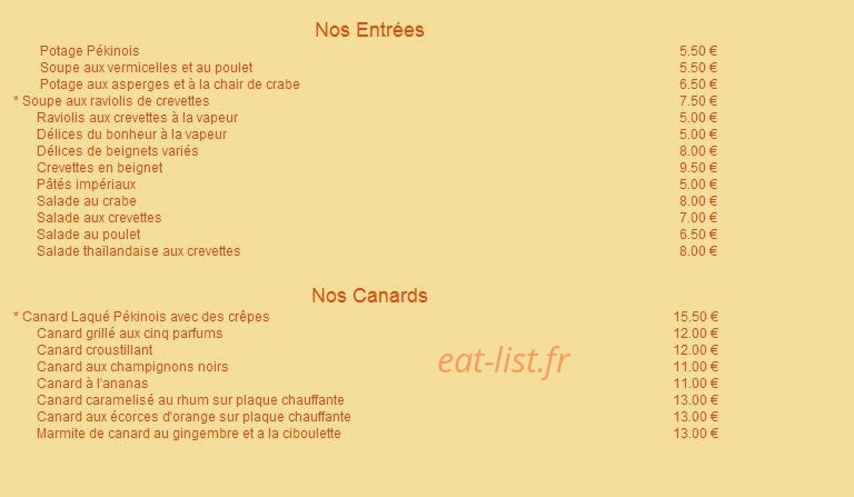Le Canard d'Or — carte page 2