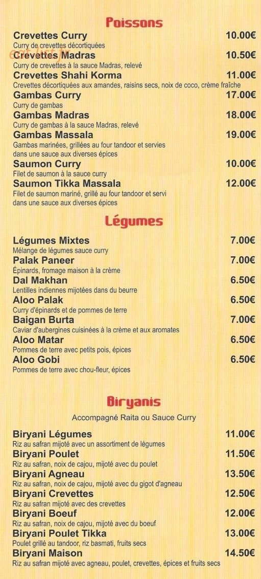 Le Maharajah — carte page 4