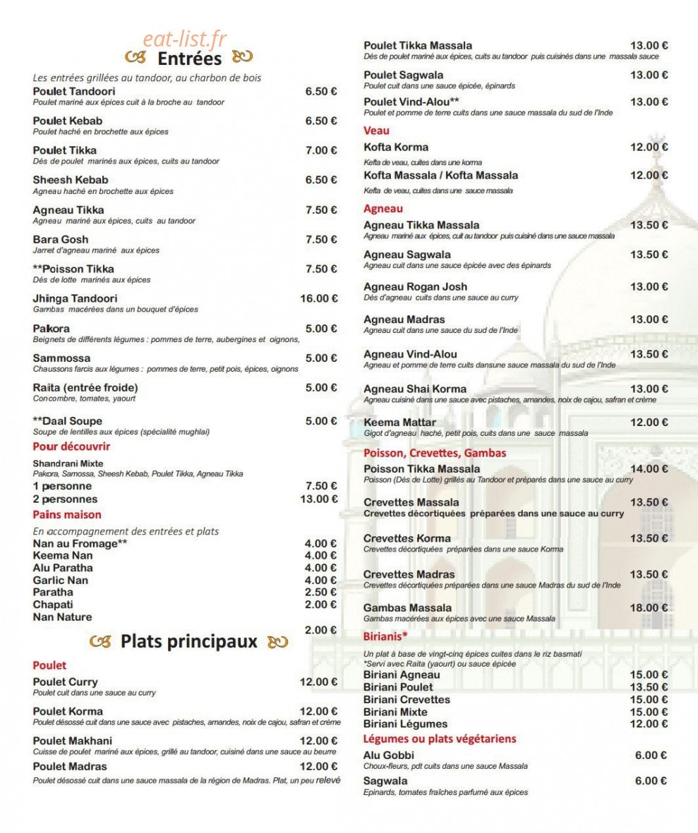 Le Shandrani — carte page 1