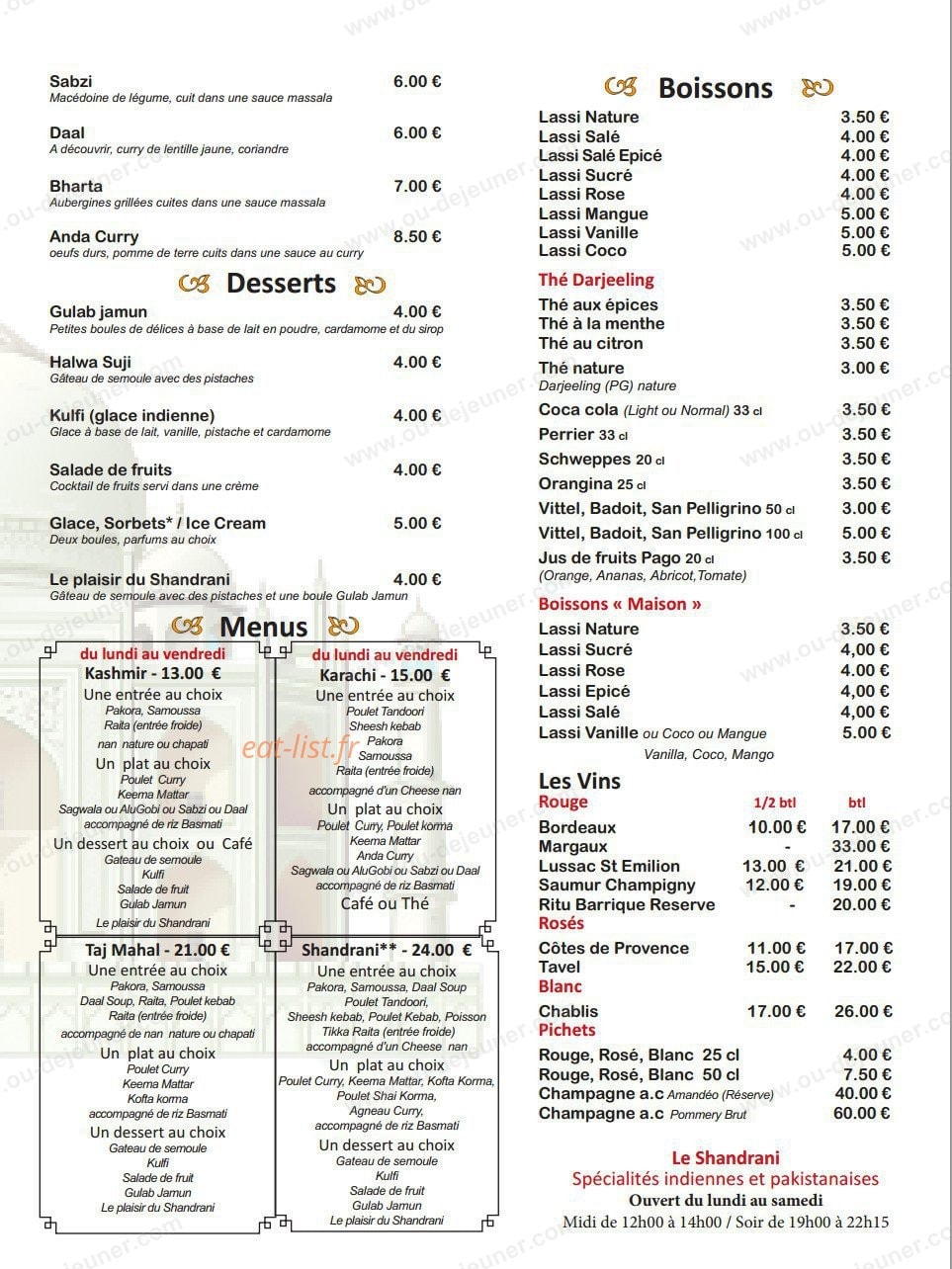 Le Shandrani — carte page 2