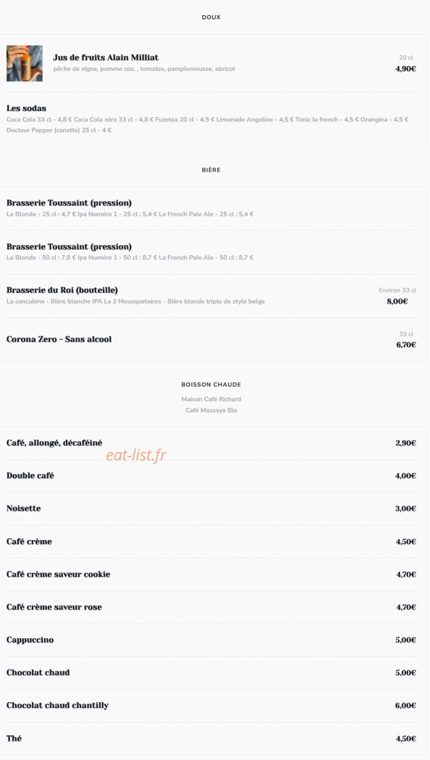 Le Soho Versailles — carte page 7