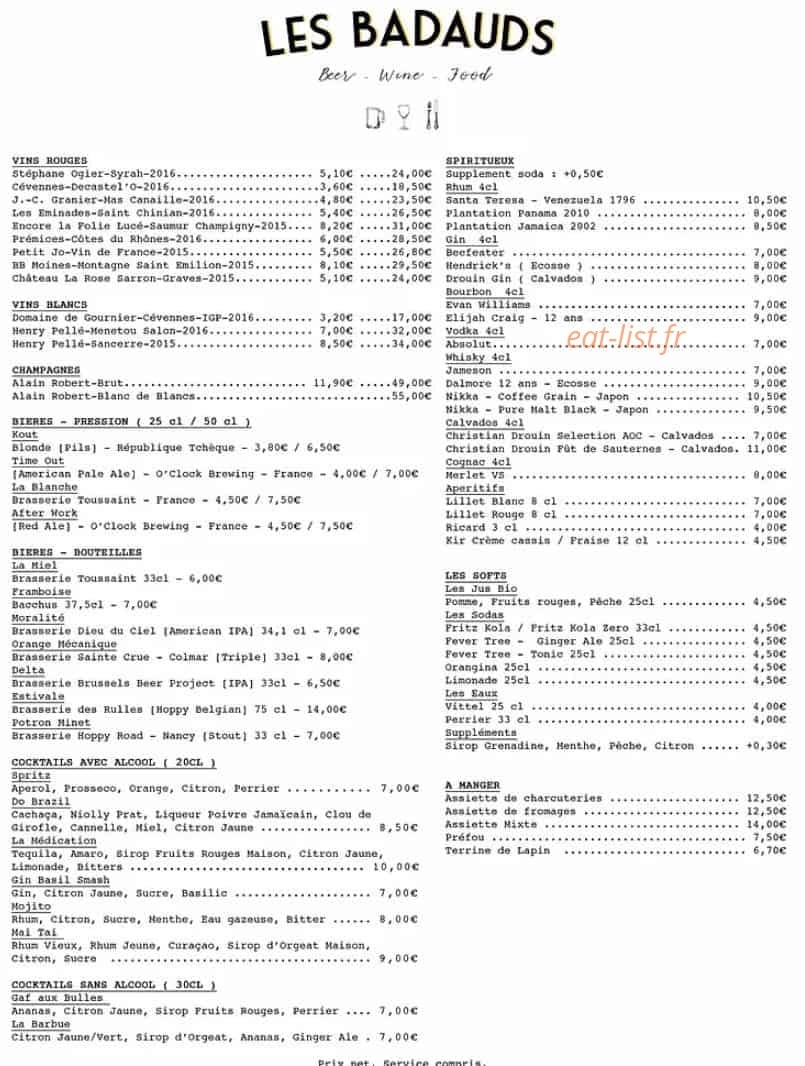 Les Badauds — carte page 1