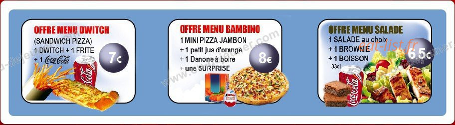 Manhattan Pizza — carte page 1
