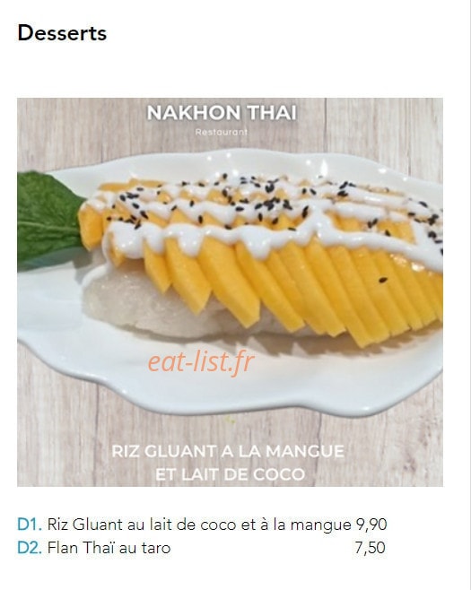 Nakhon Thai — carte page 8