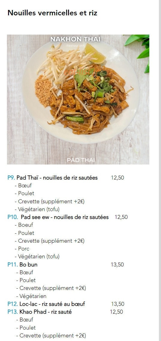 Nakhon Thai — carte page 4