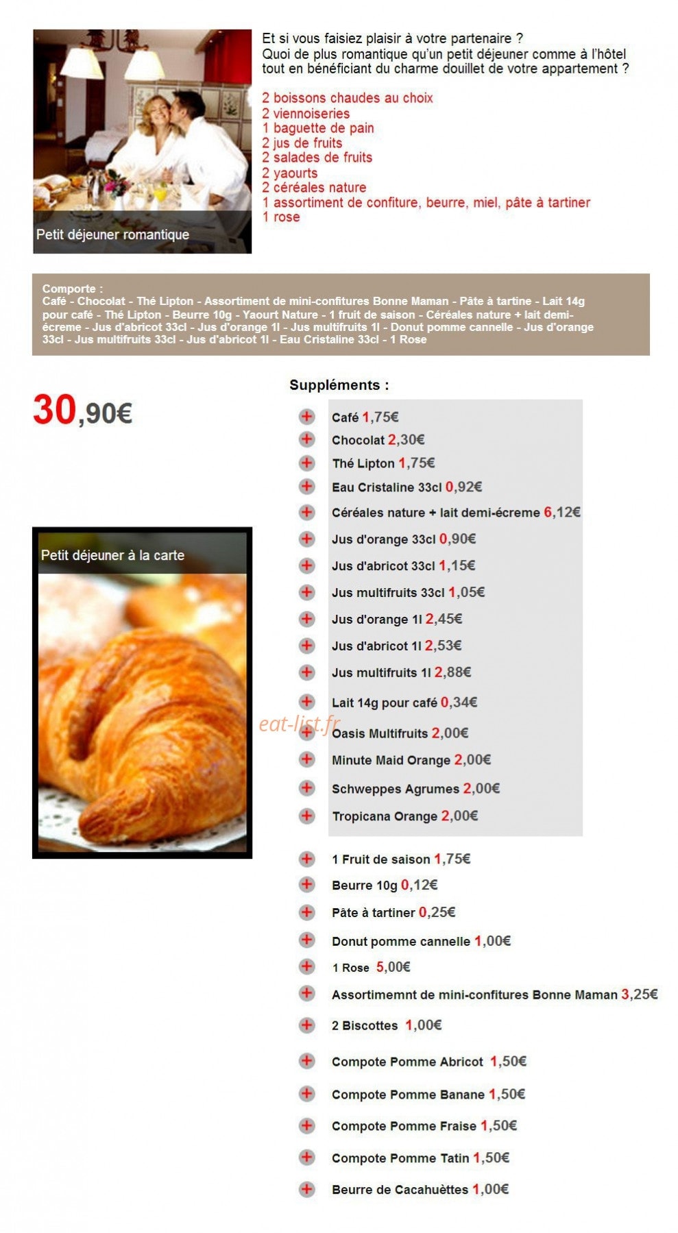 Petit Déjeuner Royal — carte page 1