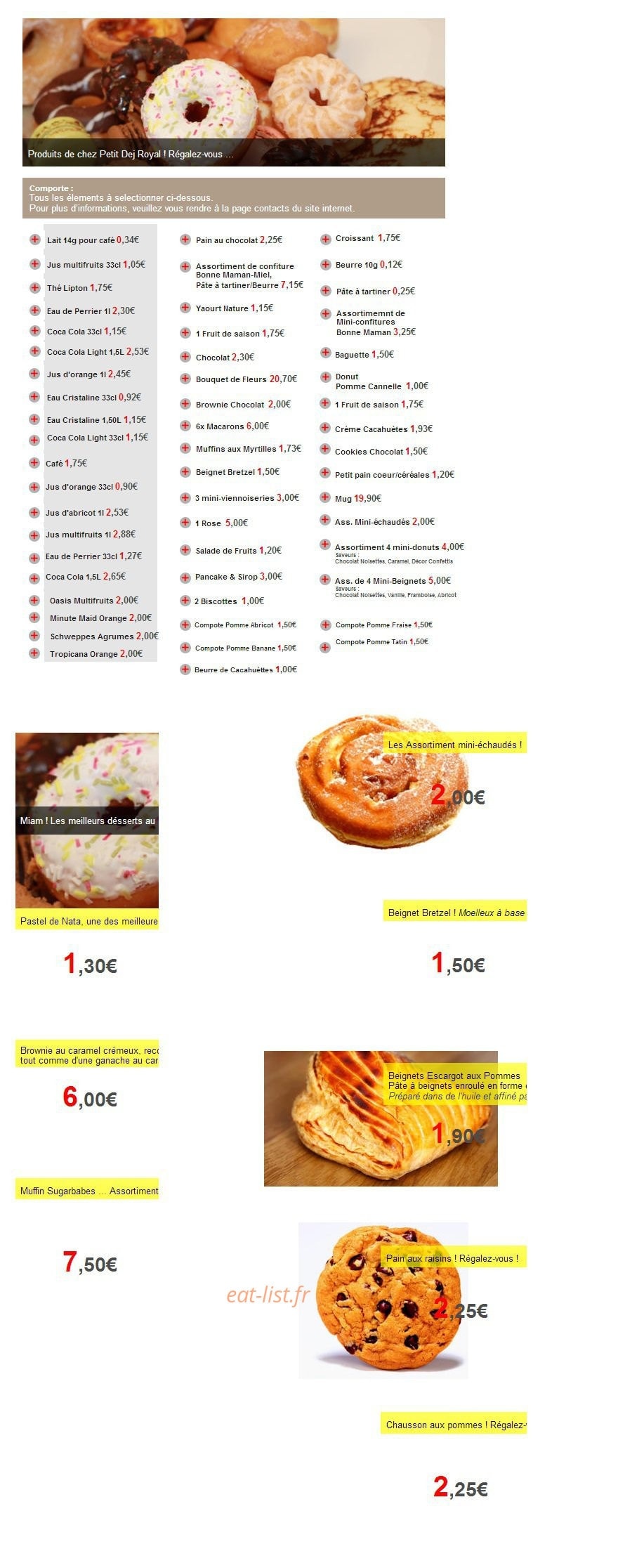 Petit Déjeuner Royal — carte page 6