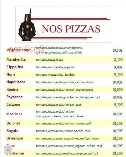 Pizza Capri — carte page 4