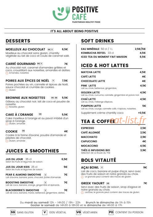 Positive Café — carte page 5