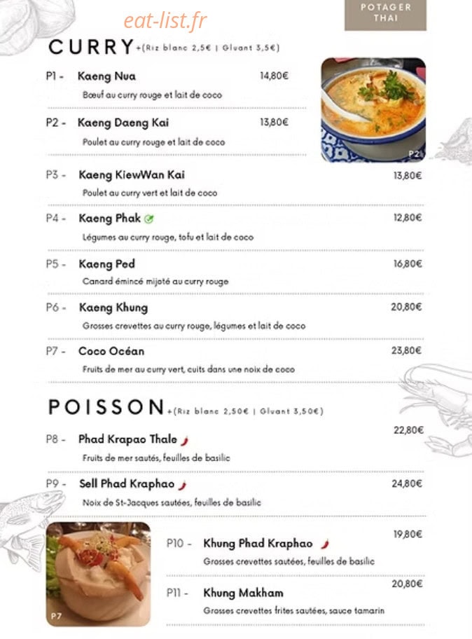 Potager Thaï — carte page 6