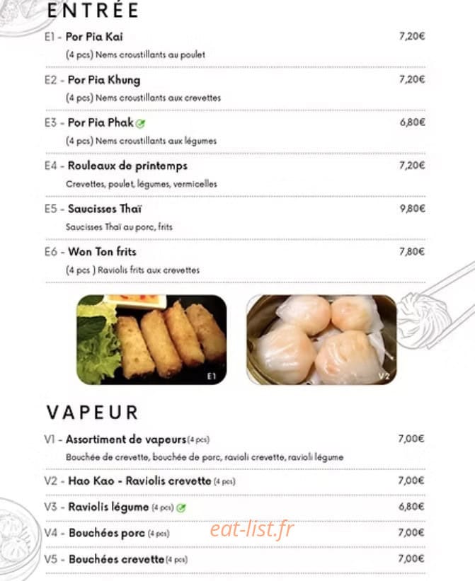 Potager Thaï — carte page 2