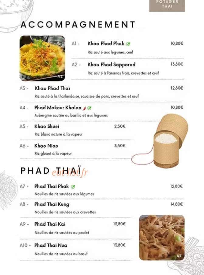 Potager Thaï — carte page 7
