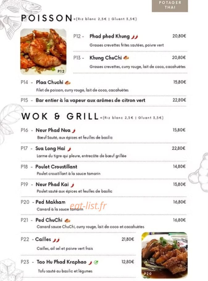 Potager Thaï — carte page 4