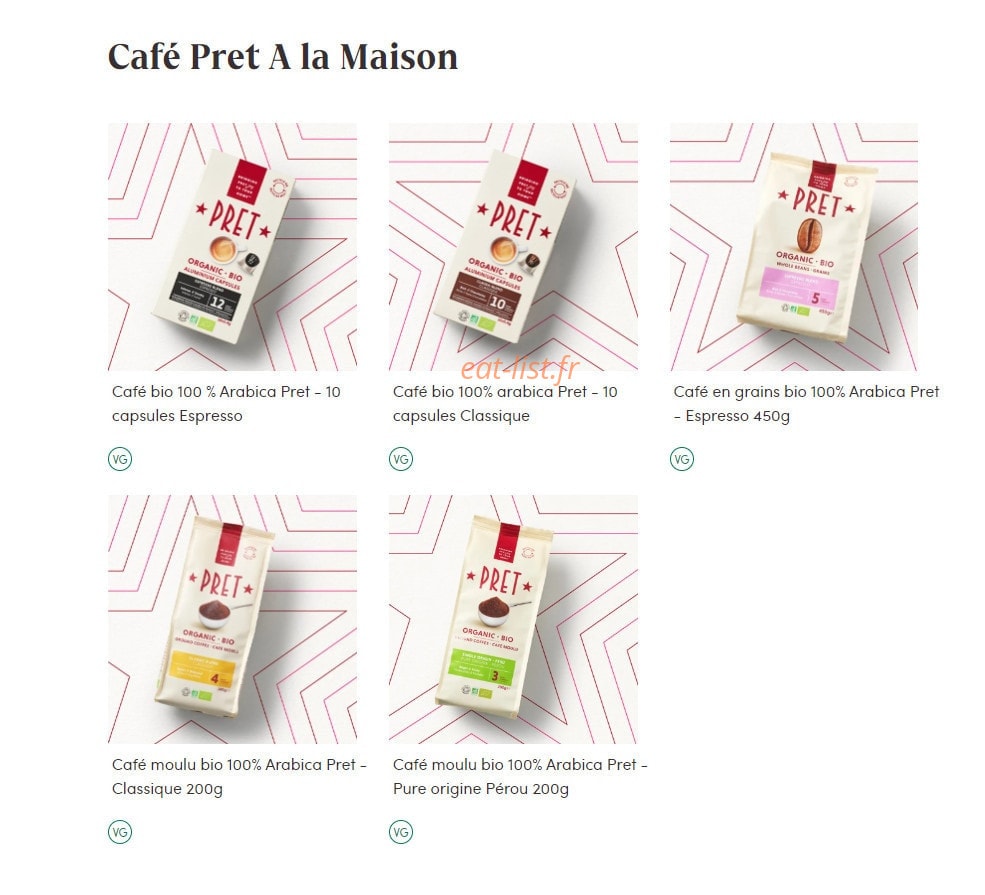 Pret A Manger — carte page 2