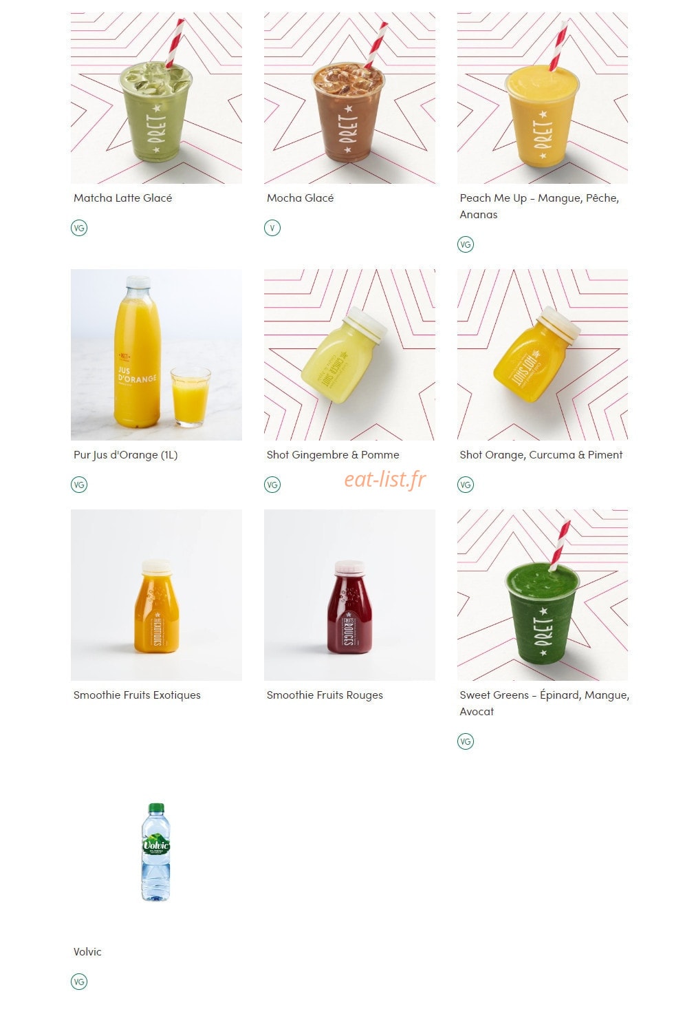 Pret A Manger — carte page 21