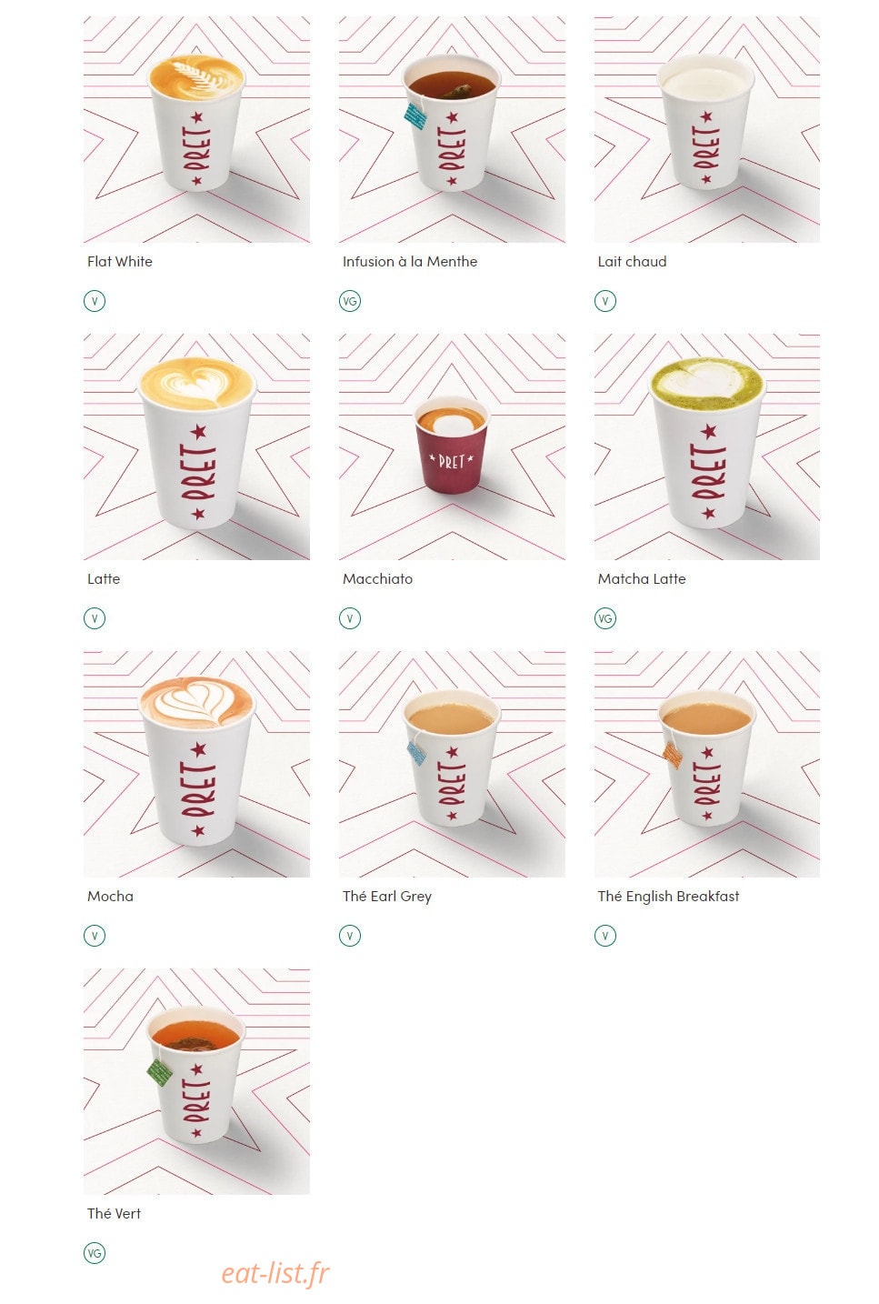 Pret A Manger — carte page 17
