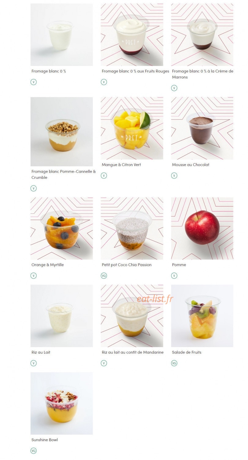 Pret A Manger — carte page 12