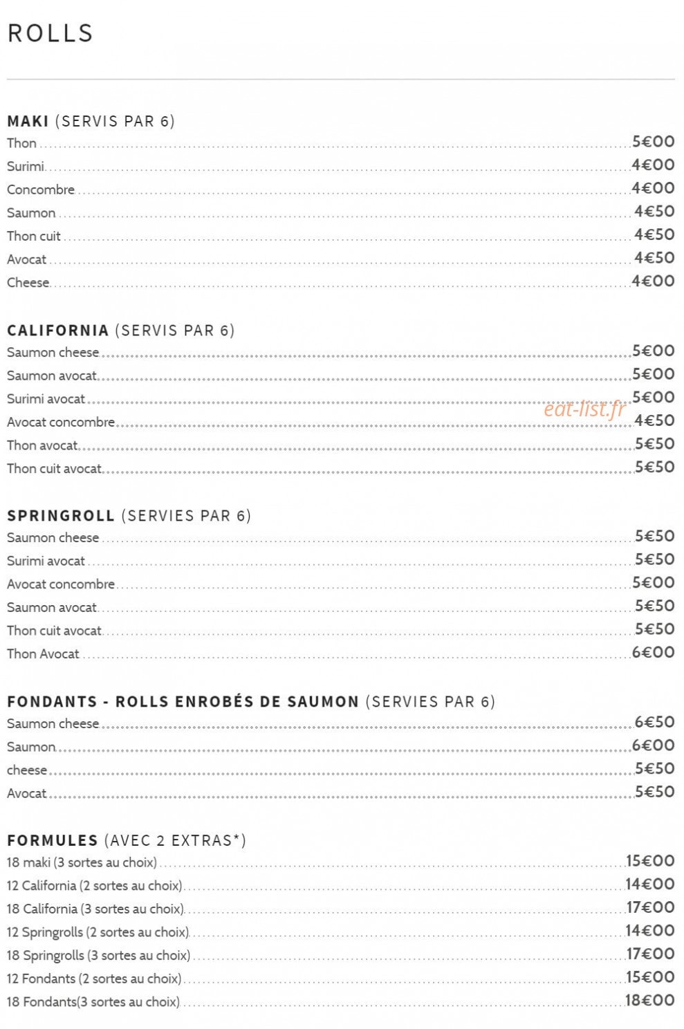 Restaurant Kampai — carte page 2
